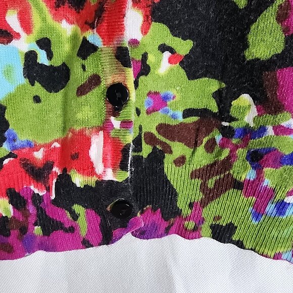 Joseph A Cardigan Medium Womens 3/4 Sleeve Colorful Button Up Grannycore - Picture 2 of 6